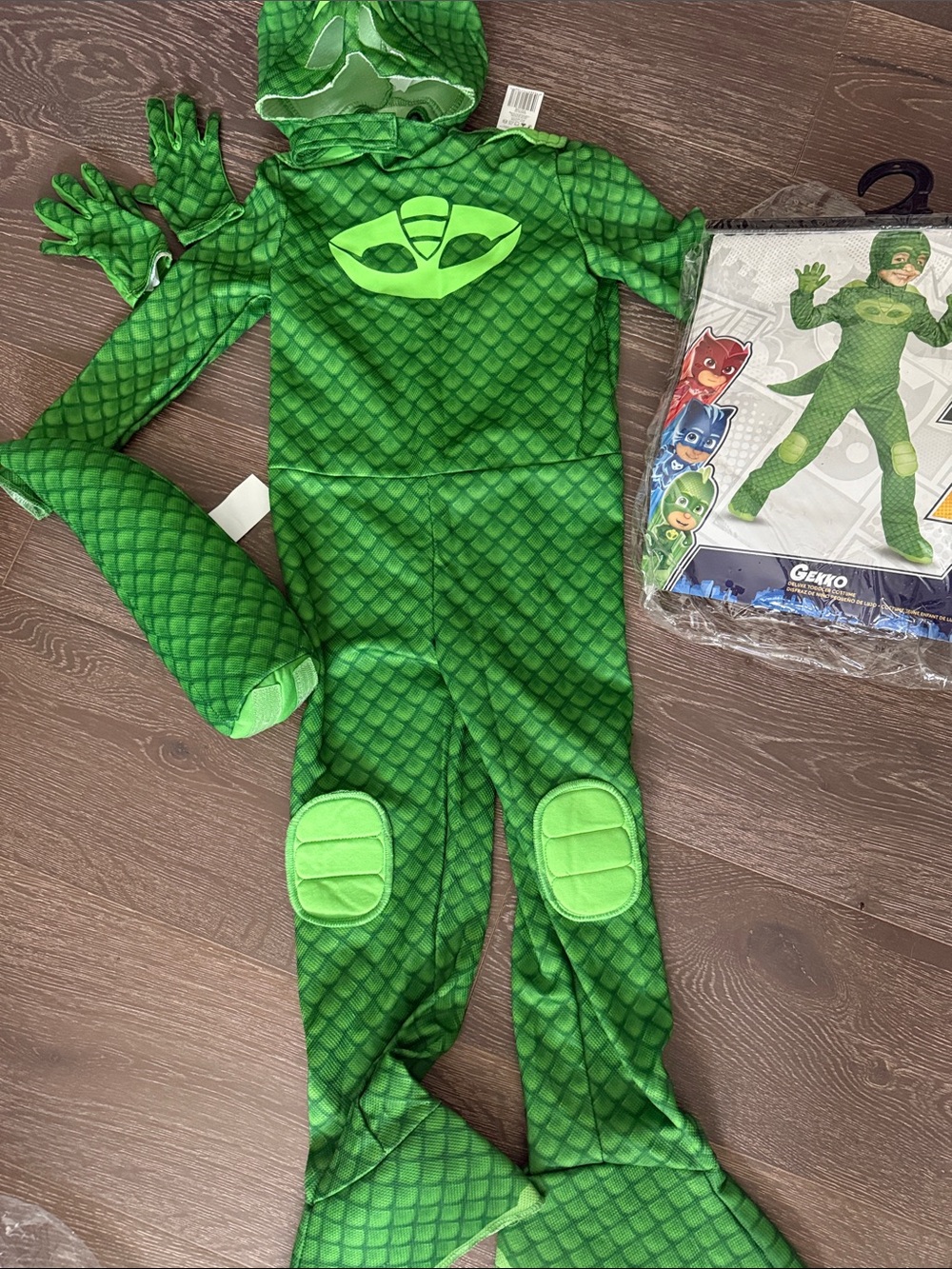 5 Piece PJ Mask Gekko Green Kids Halloween Costume - Hooded One-Piece Outfit